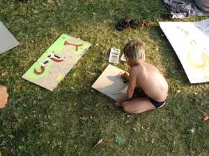 Účastníci workshopů na pláži Ostende