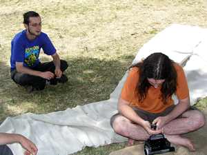 Účastníci workshopů na pláži Ostende