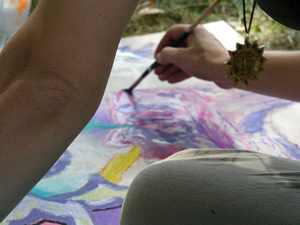 Účastníci workshopů na pláži Ostende