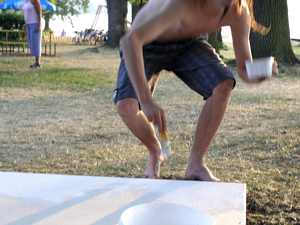 Účastníci workshopů na pláži Ostende