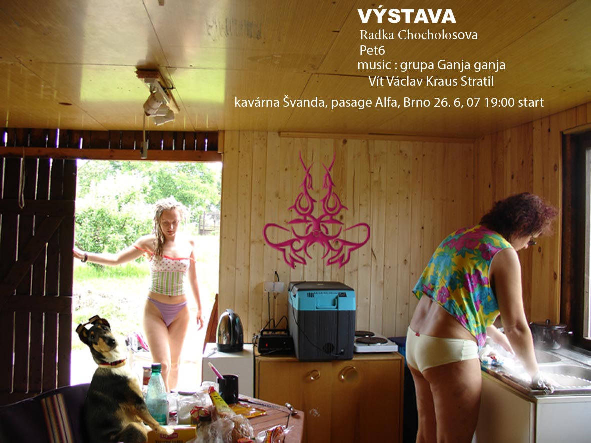 Radka Chocholoušová, Pet6 Petr Šesták, Vít Václav Krasu Stratil, Ganja Ganja, 26.6.2007 - kavárna Švanda Brno