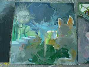 Obraz slečny s mobilem