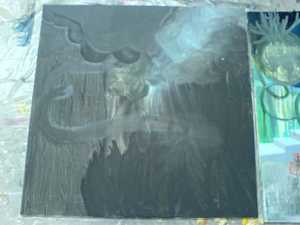 Obraz slečny s mobilem