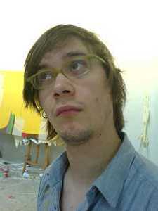 Jakub předvádí jak se cítí. Umělci často řeší své pocity.